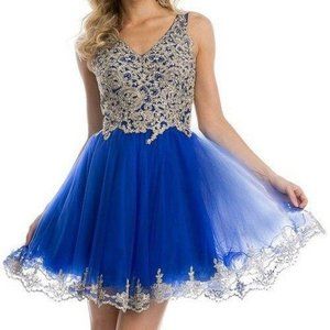 V-Neckline Sequined A-Line Prom Dress JT835